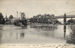CPA Cezy (Yonne) Le Pont suspendu