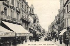 CPA Vichy Rue de Nimes et Music Hal Grand Cafe de France Garage de Paris