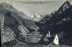 CPA Dauphine De la Grave au Lautaret Le glacier d'Arsine et la montagne des Agneaux 