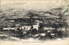 CPA Chorges Hautes Alpes Vue Generale en face Massif du Champsaur 