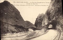 CPA Route des Alpes le Pont de Gueydan et le Tunnel entree du Haut Var 