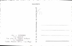 CPA Auxerre vue generale vue prise de l'Eglise St Pierre La Cathedrale Vieilles Maisons Xv siecle La