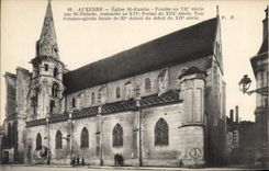 CPA Auxerre Eglise St Eusebe Fondee au VII siecle par St Pallade restauree au XVI siecle portail du 