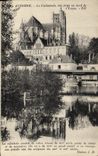CPA Auxerre La Cathedrale vue rpise au bord de l'Yonne 