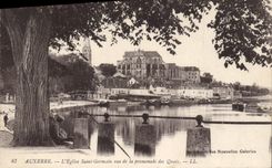 CPA Auxerre L'eglise Saint Germain vue de la promenade des Quais 