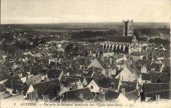 CPA Auxerre vue prise du Belvedere Manifacier vers L'Eglise Saint Pierre 