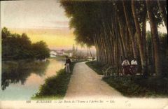CPA Auxerre les Bords de l'Yonne a l'Arbre Sec Pecheur Peche