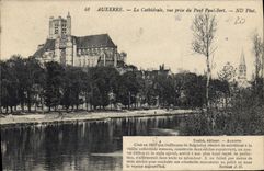 CPA Auxerre la Cathedrale vue prise du Pont Paul Bert 