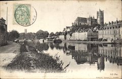 CPA Auxerre les Quais et la Cathedrale 