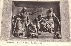 CPA Auxerre Monument Paul Bert Bas Relief 