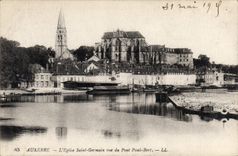 CPA Auxerre l'Eglise Saint Germain vue du Pont Paul Bert 