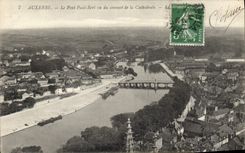 CPA Auxerre le Pont Paul Bert vu du Sommet de la Cathedrale 