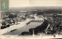 CPA Auxerre le Pont Paul Bert vu du Sommet de la Cathedrale 