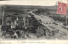 CPA Auxerre vue prise a Vol d'oiseau 2e vue 