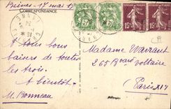 CPA Auxerre la Statue de Paul Bert par Peynot statuaire cette statue situee sur le vieux Pont a droi