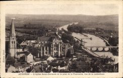 CPA Auxerre l'Eglise Saint Germain et le Pont de la Tournelle vus de la Cathedrale 