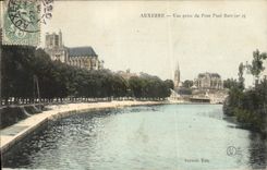 CPA Auxerre vue prise du Pont Paul Bert 