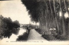 CPA Auxerre les Bords de l'Yonne a l'Arbre Sec Peche Pecheur