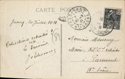 CPA Auxerre statue de Paul Bert sur le Pont Paul Bert 