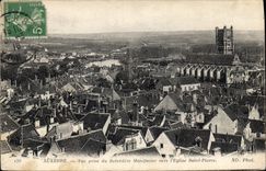 CPA Auxerre vue prise du Belvedere Manifacier vers l'Eglise Saint Pierre 