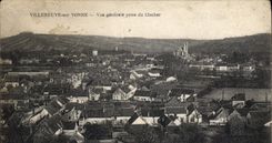 CPA Villeneuve sur Yonne Vue generale prise du Clocher 