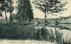CPA Villeneuve sur Yonne Le Pont vu de la pointe sud de L'Ile 