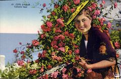 CPA Cote d'Azur Costume local Folklore Femme