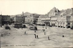 CPA Nice la Place Massena Tramways