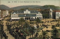 CPA Nice Le Casino Municipal et la Place Massena Tramway