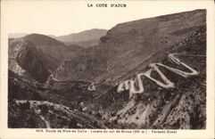 CPA La Cote D'Azur Route de Nice en Italie Lacets du Col de Braus Versant Ouest 