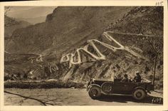 CPA Route de Nice a Sospel Les Lacets du Col de Braus A M Automobile