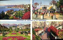 CPA Menton La Ville Les Jardins Le Casino Le Poste Fichliere 