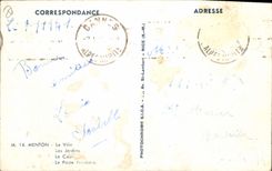 CPA Menton La Ville Les Jardins Le Casino Le Poste Fichliere 