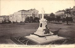 CPA Cannes La Statue d'Edouard VII et le Casino municipal 