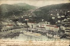 CPA Nice Vue du Port Bateau