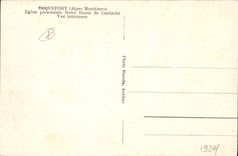 CPA Roquefort Alpes Maritimes Eglise paroissaiale Notre Dame de Canlache Vue interieure 