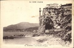 CPA La Cote d'Azur Menton Les Rochers Rouges 