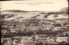 CPA Cote d'Azur Azure Coast Toulon Vue Generale Bateaux