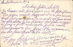 CPA Cette Cocarde placee sur mon coeur d'en suis centain me partera bonheur 