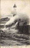 CPA Le Havre Pendant la Tempete Phare