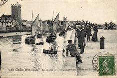 CPA Les Sables d'Olobbe Le Chenal et la Tour d'Arundel Entree de Sardine  Bateaux