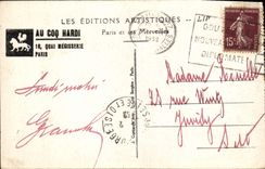 CPA Les illuminations La Fontaine de Rene Lalique et la Tour de Paris Publicite Au coq Hardi Quai Me