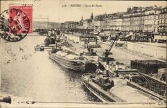 CPA Rouen Quai de Paris Bateaux