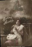 CPA Bonne Annee Femme
