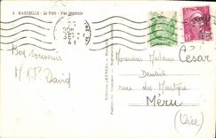 CPA Marseille Le Port Vue generale 