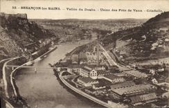 CPA Besancon les Bains Vallee du Doubs Usine des Pres de Vaux Citadelle 