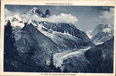 CPA Chamonix Mont Blanc Mer de glace vue de la Flegere 