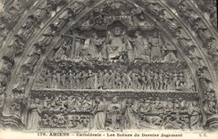 CPA Amiens Cathedrale Les Scenes du Dernier Jugement 