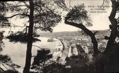 CPA Nice Vue prise du Chateau entre les pins 