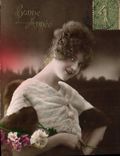 CPA Bonne Annee Femme